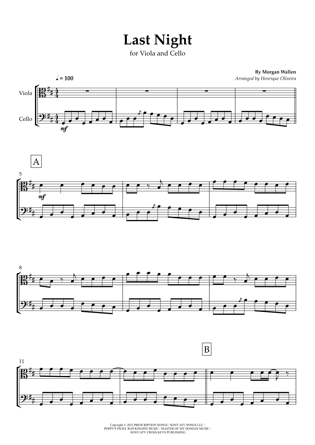 Last Night (arr. Henrique Oliveira)