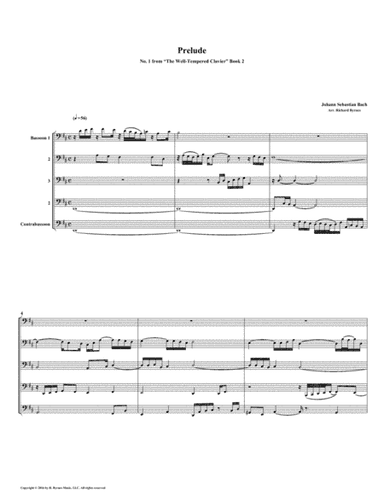 Prelude 01 from Well-Tempered Clavier, Book 2 (Bassoon Quintet) (arr. Richard Byrnes)