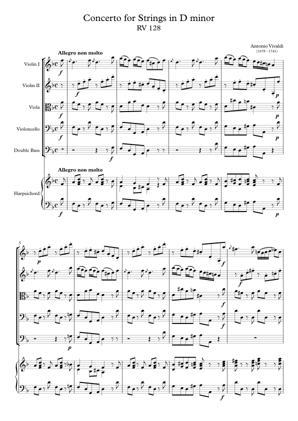 Concerto for Strings in D minor RV 128