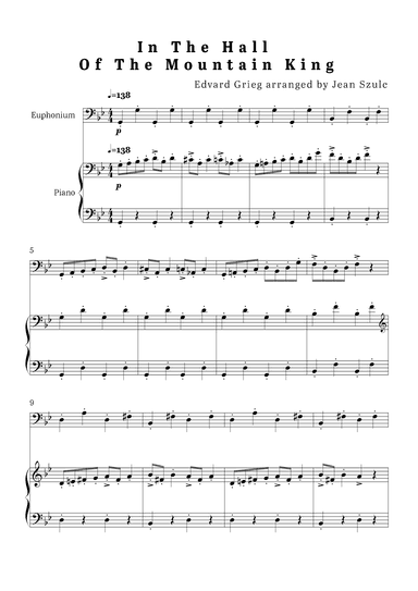 In The Hall of The Mountain King - Euphonium and Piano (arr. Jean Szulc)