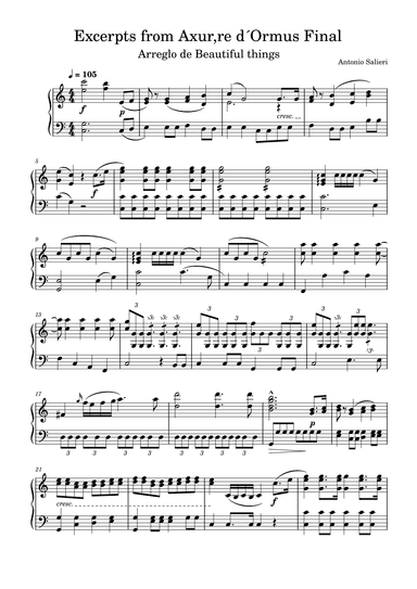 Excerpts from Axur,re d'Ormus Final-Antonio Salieri (arr. Beautiful things)
