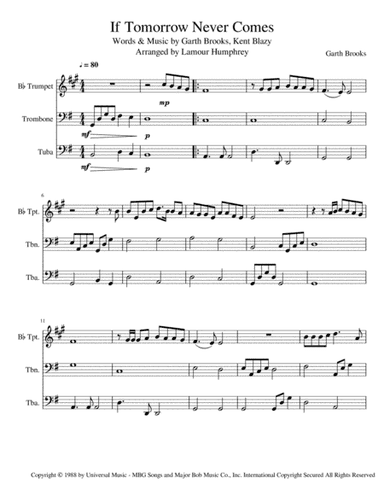 If Tomorrow Never Comes (arr. Lamour Humphrey)