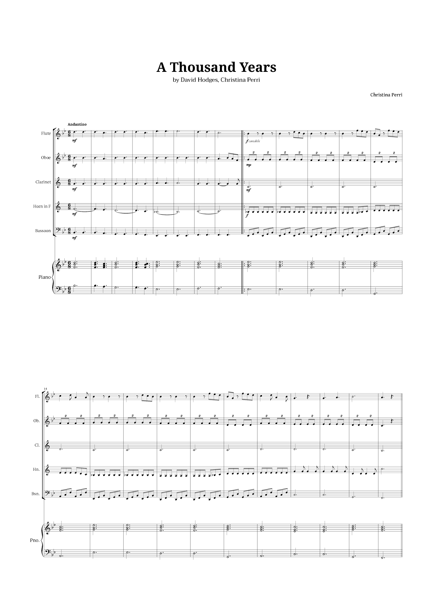 A Thousand Years (arr. Langanho)