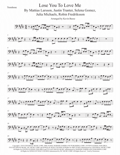 Lose You To Love Me (arr. Kevin Busse)