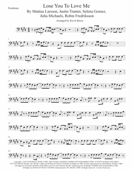 Lose You To Love Me (arr. Kevin Busse)
