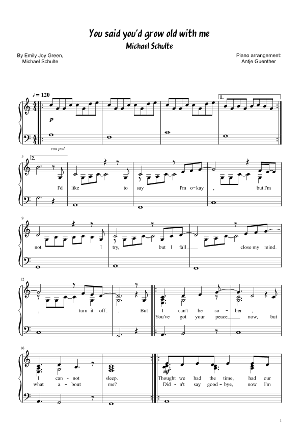 You Said You'd Grow Old With Me (arr. Antje Günther)