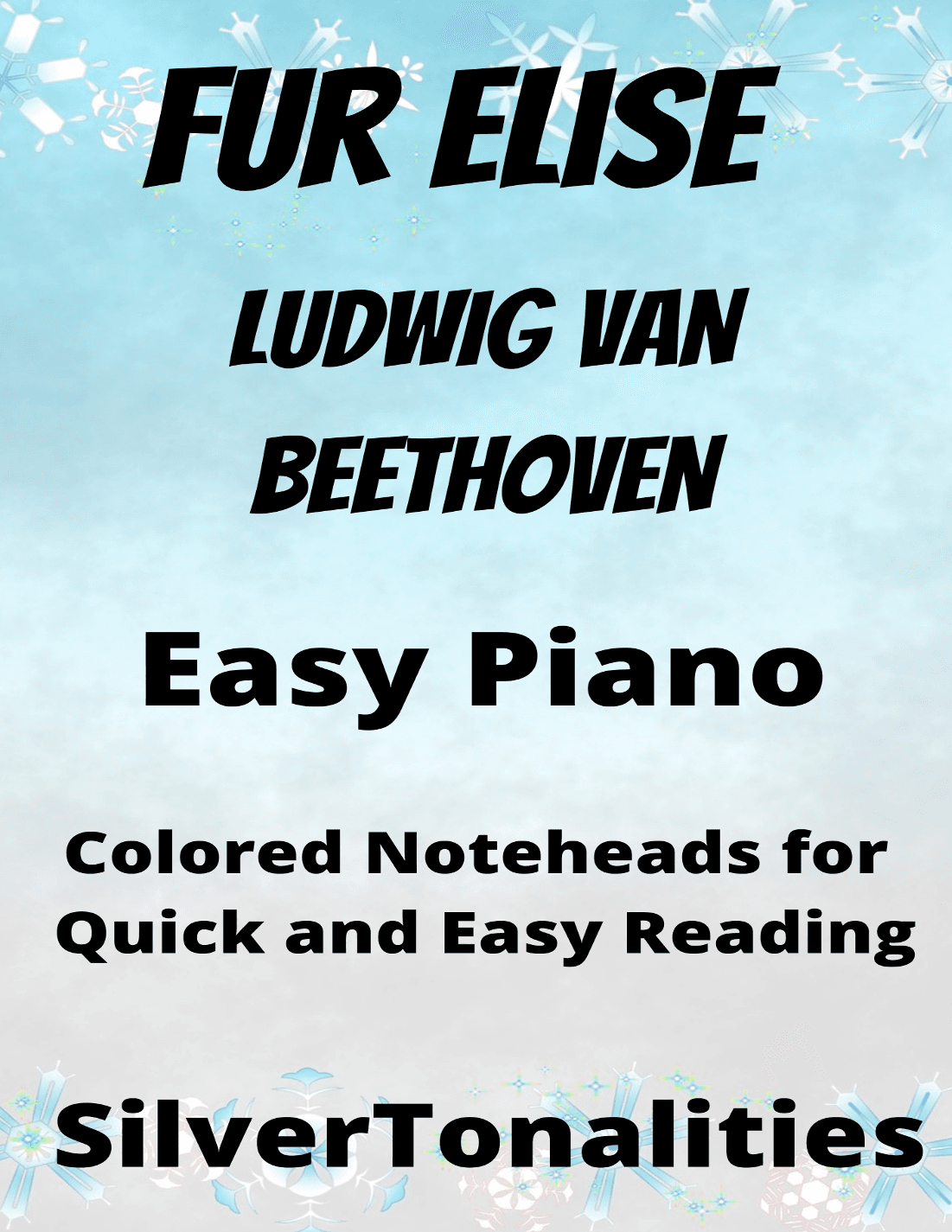 Fur Elise Easy Piano Sheet Music with Colored Notation (arr. SilverTonalities)
