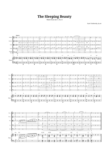 The Sleeping Beauty Waltz for String Quintet and Piano (arr. Langanho)