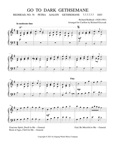 Go to Dark Gethsemane (REDHEAD, NO. 76) (arr. Richard Giszczak)