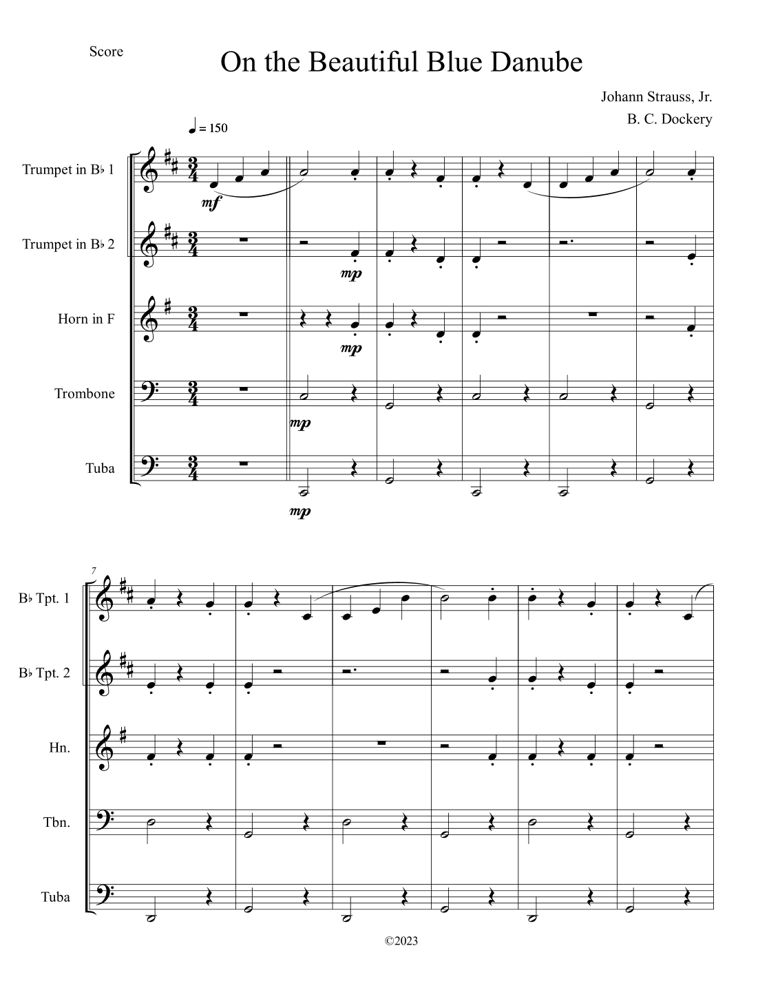 The Blue Danube (Brass Quintet) (arr. B. C. Dockery)