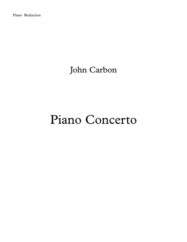 Piano Concerto (Piano Reduction for two pianos)