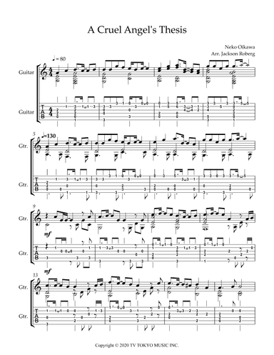 Kokoroyo Genshini Modore (arr. Jackson Roberg)