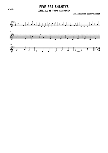 Five sea shanties (arr. Alexander Bosrup Karlsen)