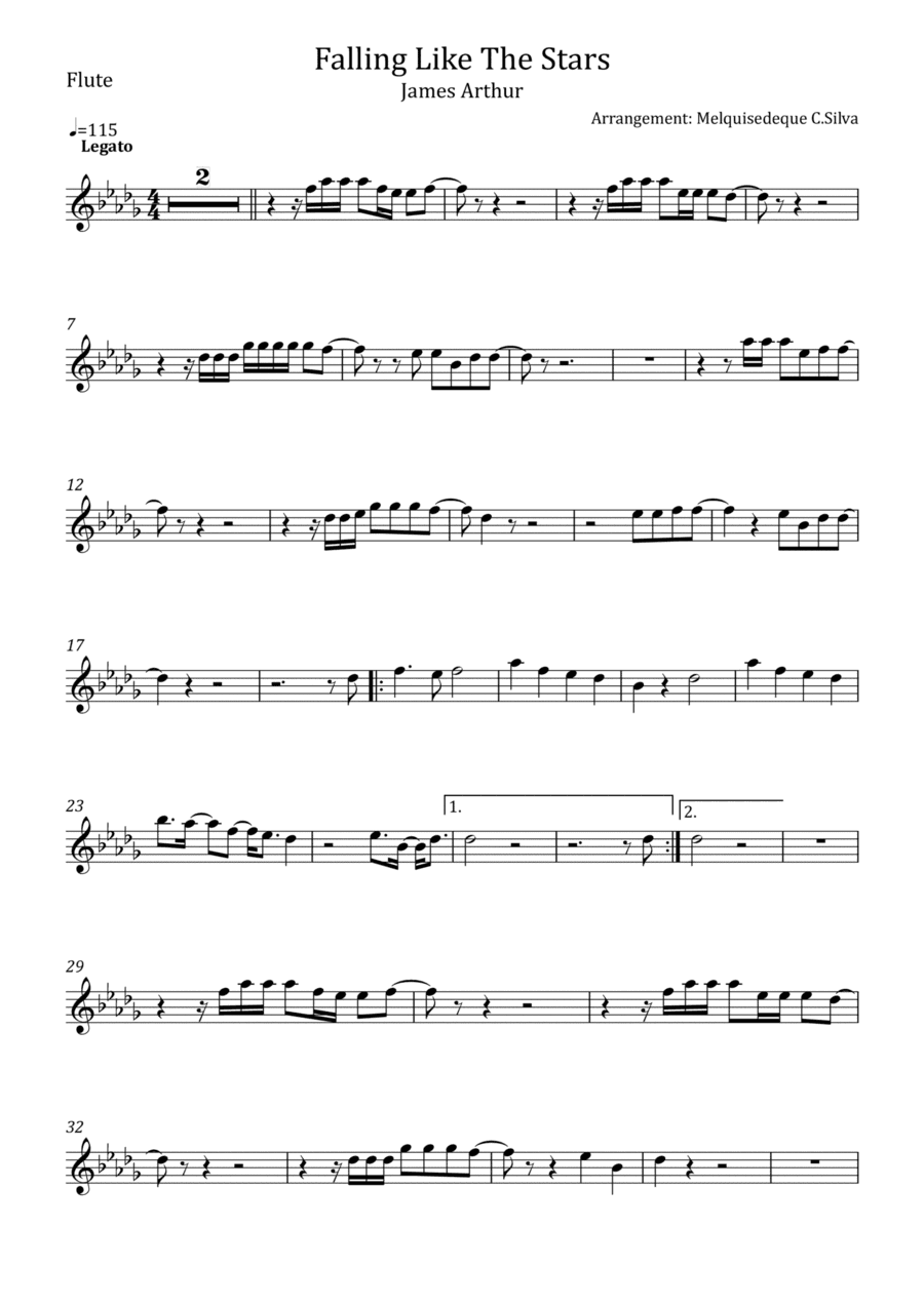 Falling Like The Stars (arr. Melquisedeque C.Silva)