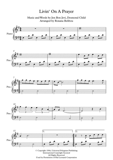 Livin' On A Prayer (arr. Roxana Belibou)