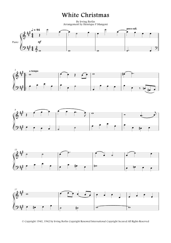 White Christmas (arr. Henrique F Mangoni)