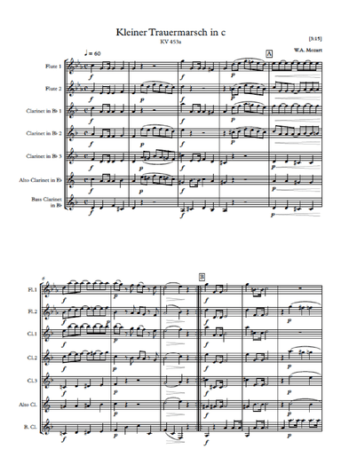 Kleiner Trauermarsch in C minor, KV 453a - W.A. Mozart (arr. Jope)