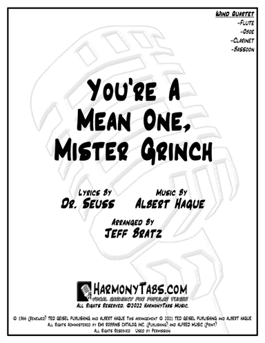 You're A Mean One, Mr. Grinch (arr. Jeff Bratz)