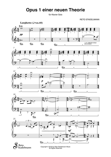 Opus 1 Einer Neuen Theorie