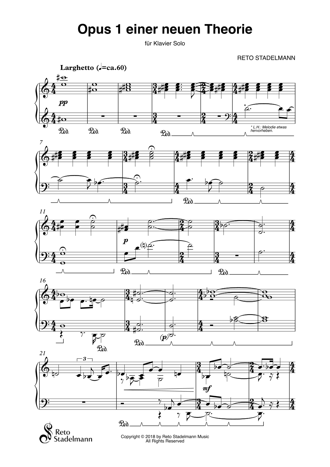 Opus 1 Einer Neuen Theorie