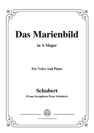 Schubert-Das Marienbild,in A Major,for Voice&Piano (arr. MSM)