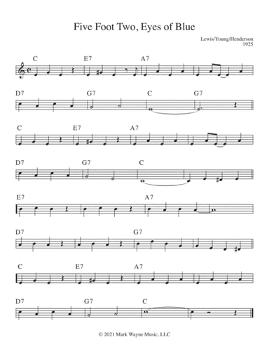 Five Foot Two, Eyes of Blue (arr. Mark W. Huxhold)