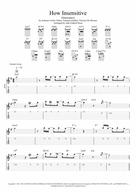 How Insensitive (insensatez) (arr. João Gabriel Rosa)