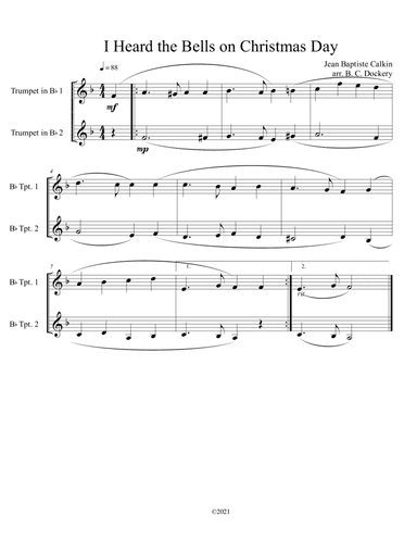 I Heard the Bells on Christmas Day (Trumpet Duet) (arr. B. C. Dockery)