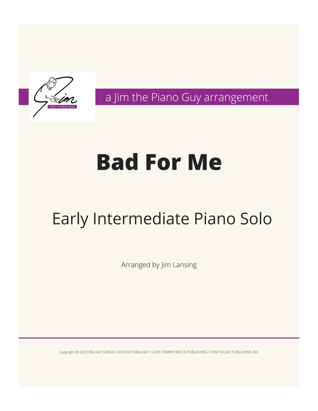 Bad For Me (arr. Jim Lansing)