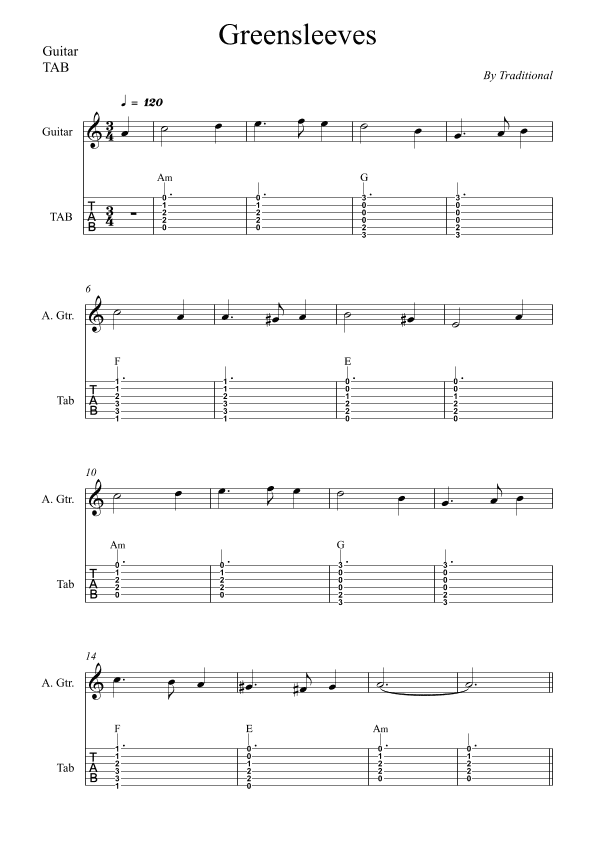 Greensleeves (arr. Wesley S. SIlva)