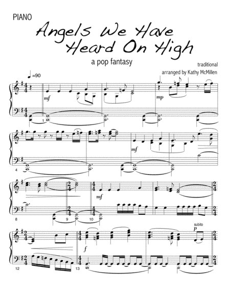 Angels We have Heard On High - a pop fantasy (arr. Kathy McMillen)