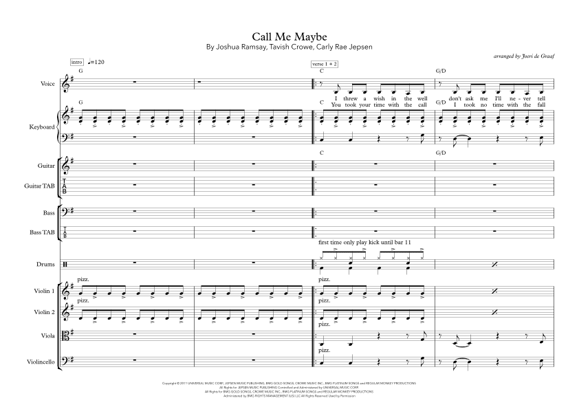 Call Me Maybe (arr. Joeri de Graaf)
