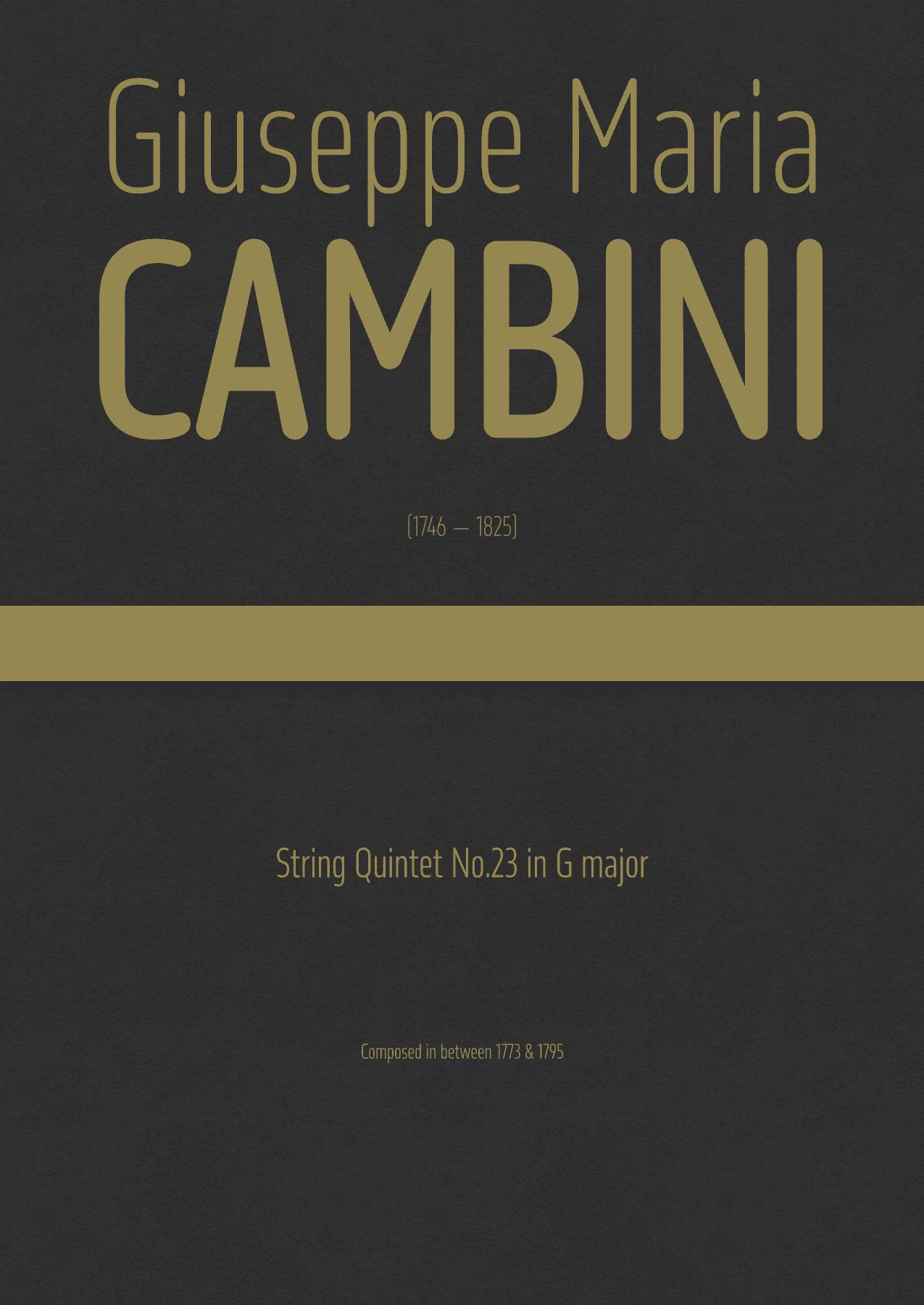 Cambini - String Quintet No.23 in G major (arr. J.G. Cucó Barber)