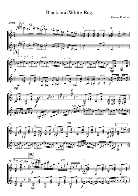 Black And White Rag - guitar duet (arr. Tim Rushworth)
