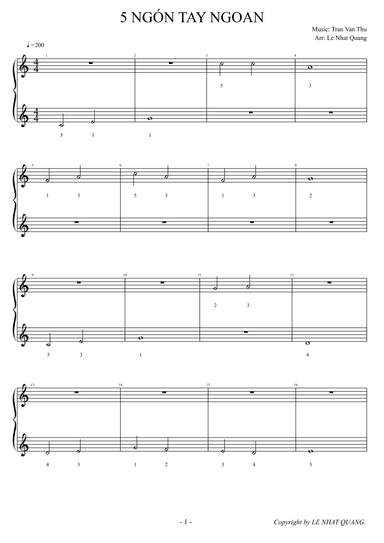 5 NGÓN TAY NGOAN (arr. Le Nhat Quang)