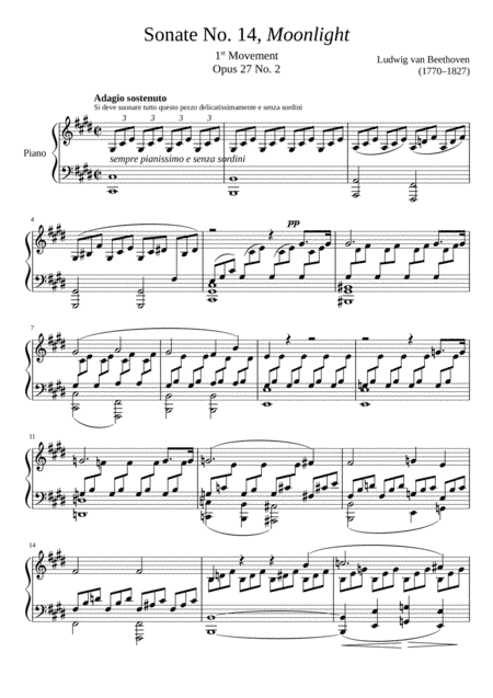 Moonlight Sonata, Mov. 1 - Ludwig Van beethoven