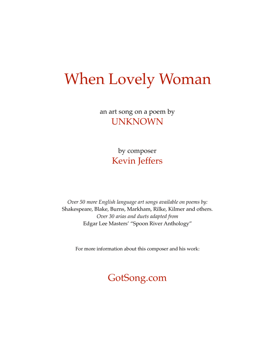 When Lovely Woman...