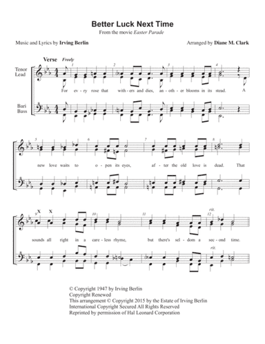 Better Luck Next Time (arr. Diane M. Clark)