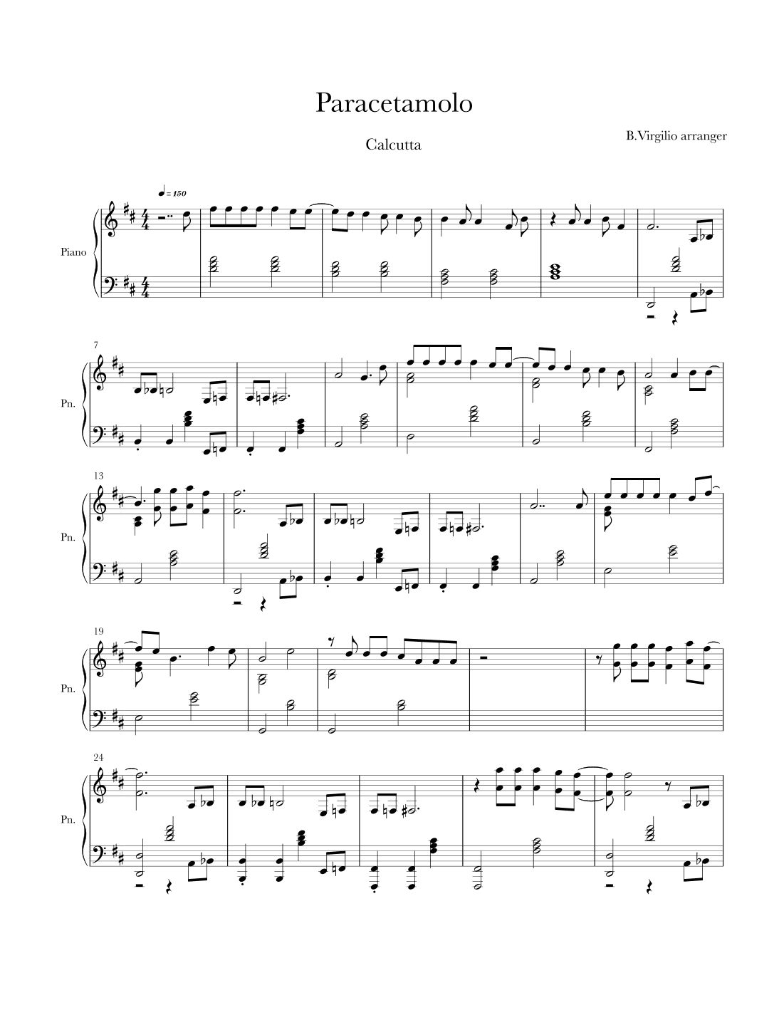 Paracetamolo (arr. Bruno Virgilio)