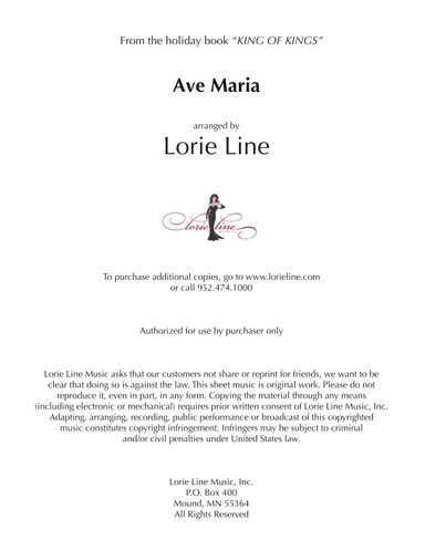Ave Maria (from King Of Kings) (arr. Lorie Line)