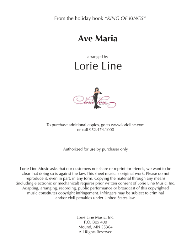 Ave Maria (from King Of Kings) (arr. Lorie Line)