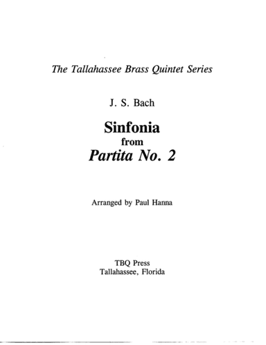 Partita from Sinfonia No. 2 (arr. Paul Hanna)