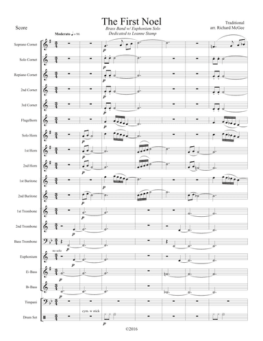 The First Noel, for Brass Band and Euphonium Solo (arr. Richard McGee)
