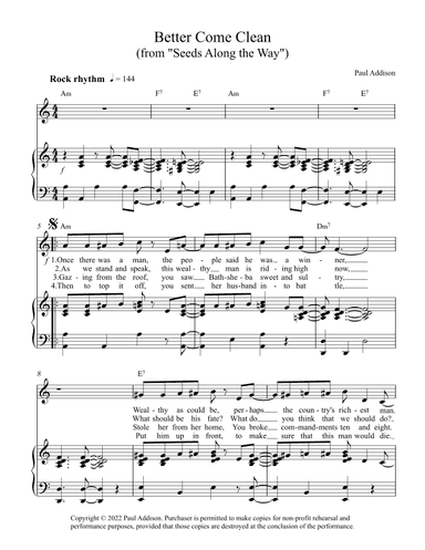 Better Come Clean (from "Seeds Along the Way")