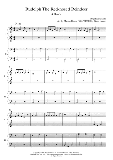 Rudolph The Red-nosed Reindeer (arr. Marina Kirova)