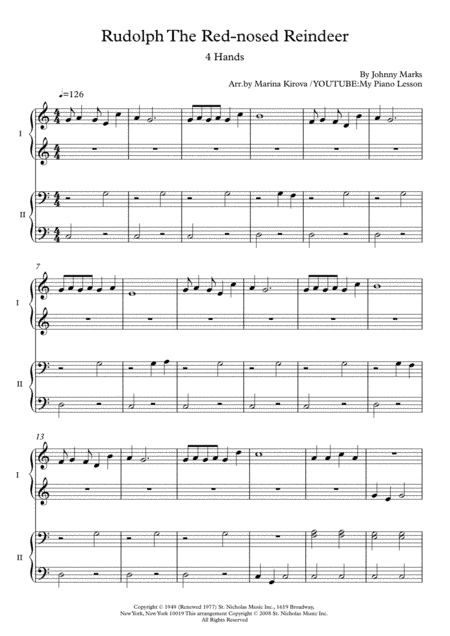 Rudolph The Red-nosed Reindeer (arr. Marina Kirova)