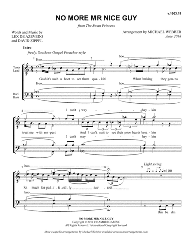 No More Mr. Nice Guy (arr. Michael Webber)
