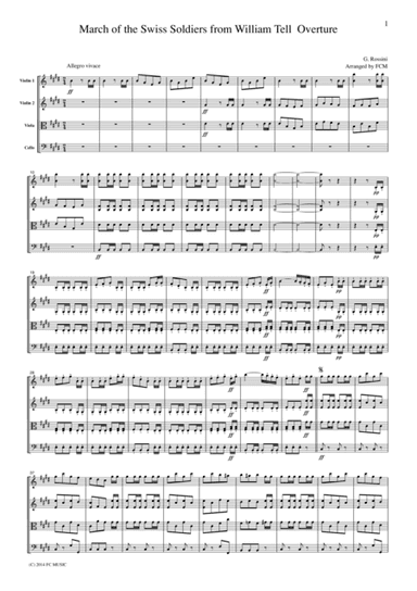 Rossini March of the Swiss Soldiers from William Tell Overture, CR102 (arr. FCMUSIC)