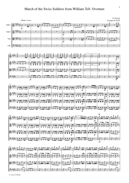 Rossini March of the Swiss Soldiers from William Tell Overture, CR102 (arr. FCMUSIC)