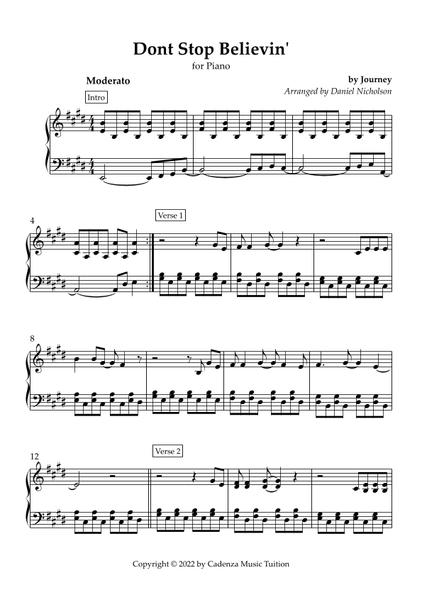 Don't Stop Believin' (arr. Dan Nicholson)
